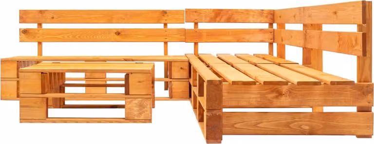set di divani da giardino in pallet 4 pezzi in legno marrone miele