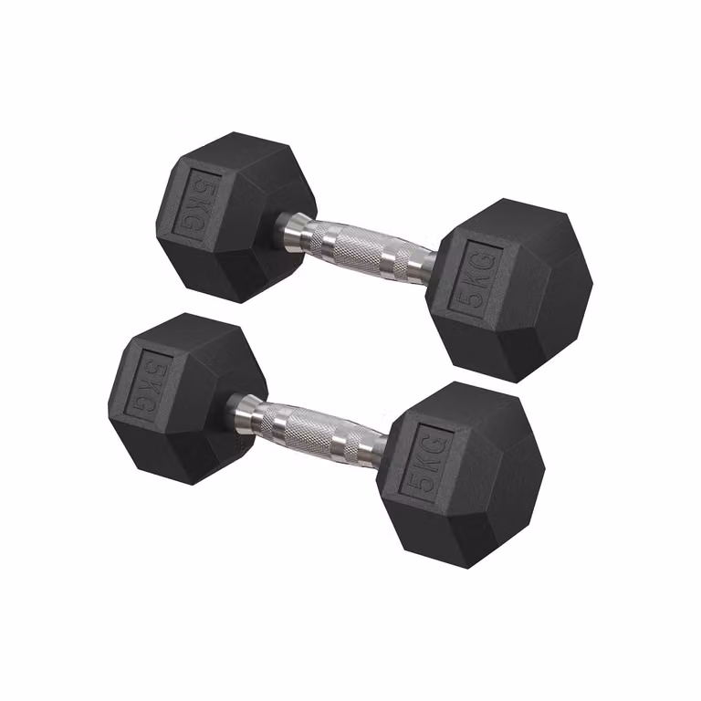 Set di manubri esagonali, 2 x 5 kg