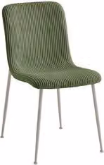 Sedia moderna Rinas in metallo con rivestimento a coste verde