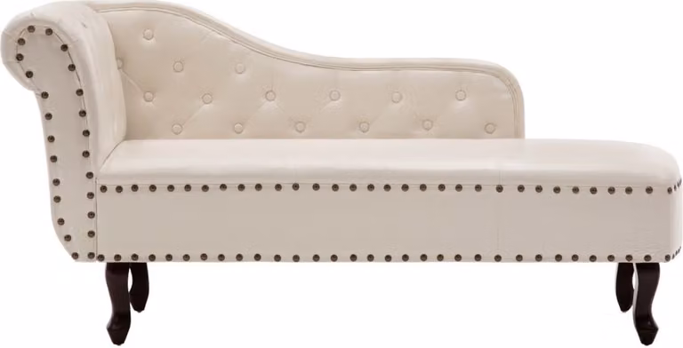 Sedia a Sdraio Bianco Crema in Pelle finta