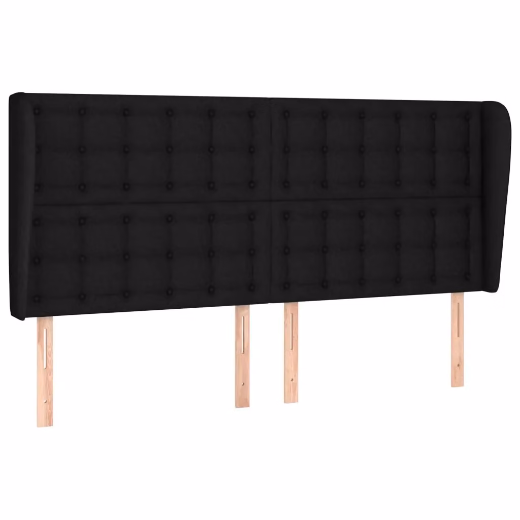 Testiera ad orecchio Design Mania in tessuto nero L: 183 cm, P: 23 cm, H: 118/128 cm – 2