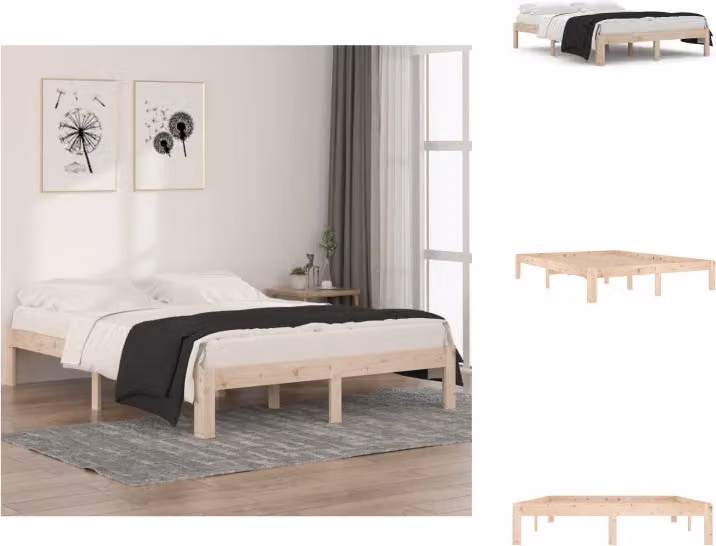 vidaXL Letto in legno massiccio di pino 140x190 cm - Letti e strutture letto