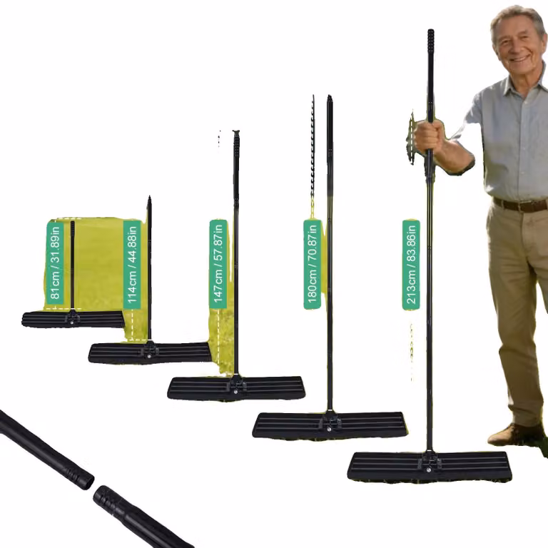 Rastrello per prato, manico regolabile, struttura resistente, SET3