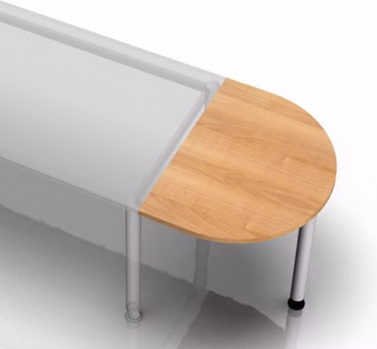 HAMMERBACHER LA 60 Anbautisch nussbaum halbrund
