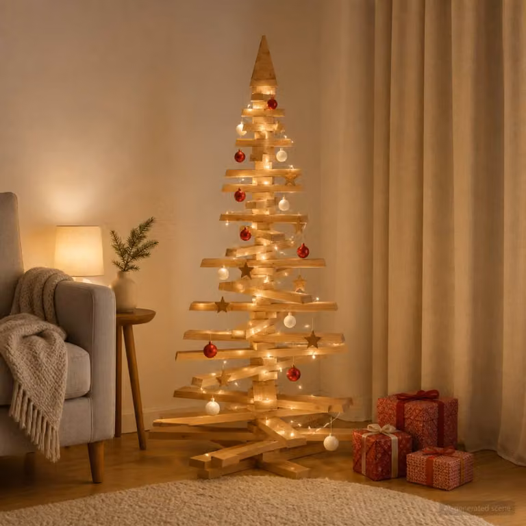 vidaXL Albero di Natale in legno KOTKA 150 cm Legno Massello di Pino