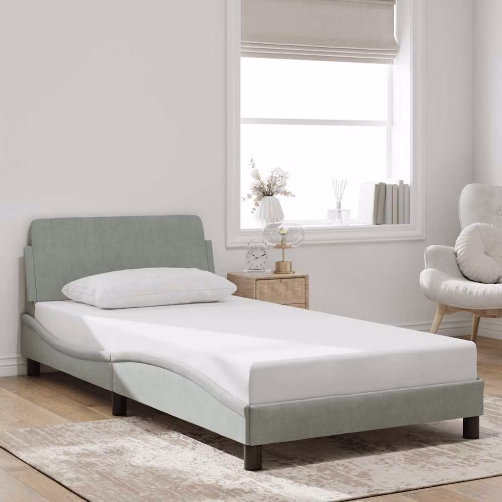 Giroletto vidaXL Dover Grigio Chiaro in Velluto L/P: 100 x 200 cm