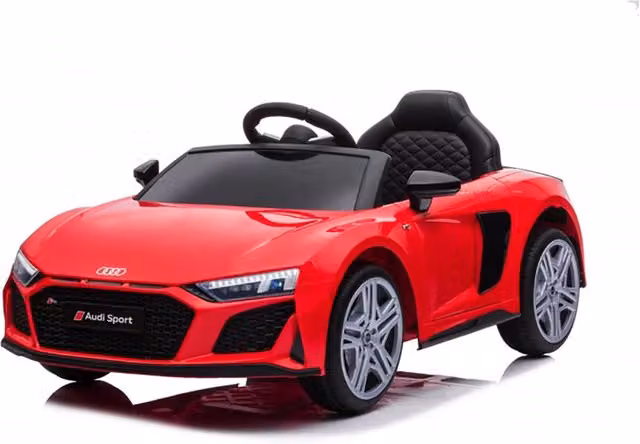 Macchina Elettrica per Bambini Audi R8 New Spyder 12V con Telecomando e Sedile in Pelle Rosso