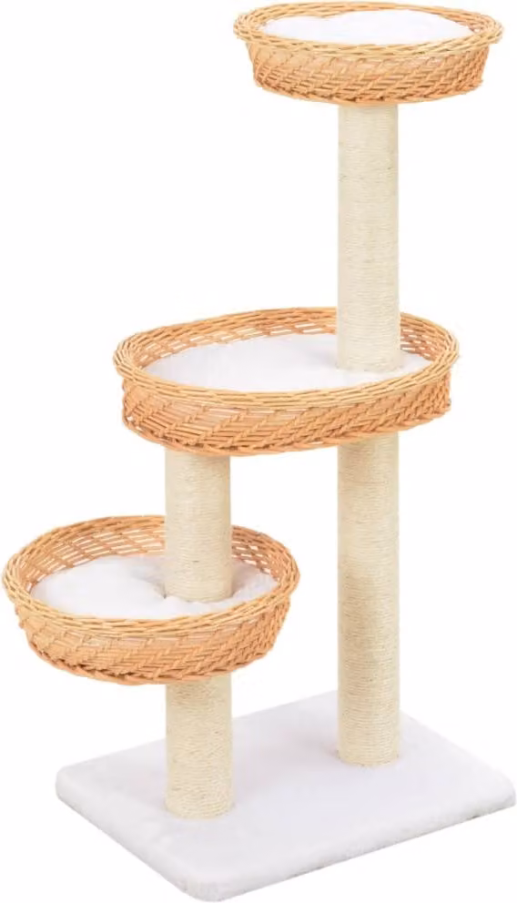 The Living Store Gatto tiragraffi in legno di salice naturale Sisal