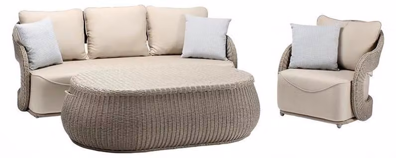 Rattanmöbel Garnitur Gartenlounge Sofagarnitur Loungemöbel Terrassenmöbel 3tlg