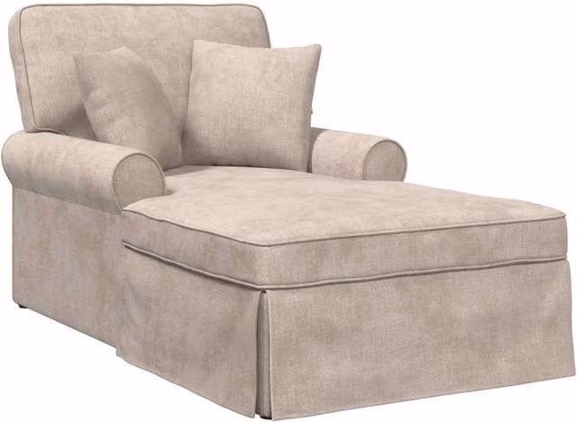 Chaise Longe con Gonna con cuscino Beige 157 x 91 x 91 cm ARES CFW9061899