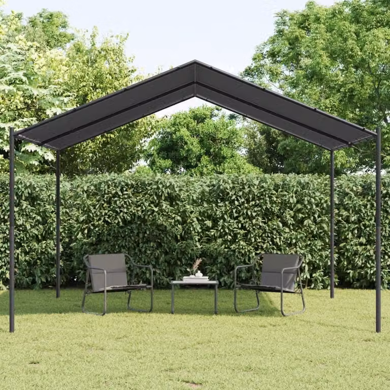 The Living Store gazebo da giardino antracite 4x3 m in acciaio e tessuto