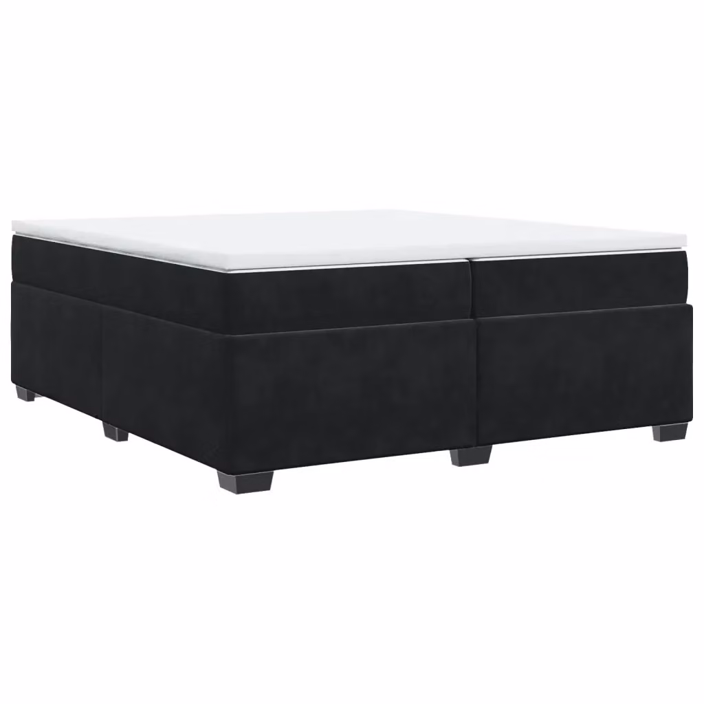 Letto a molle con materasso vidaXL in velluto nero e bianco L/P: 200 x 200 cm – 2