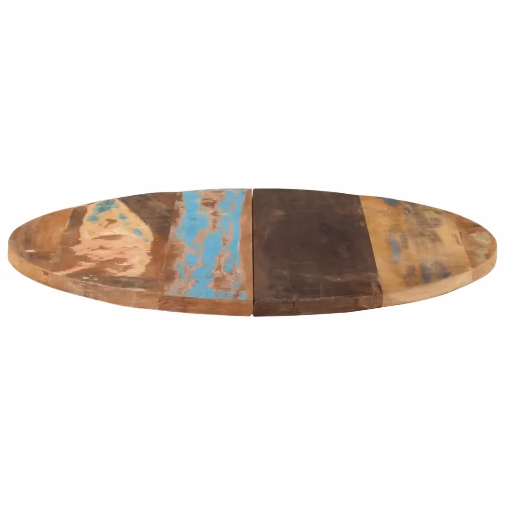 Piano del Tavolo Rotondo in Legno Massello di Recupero vidaXL, Diametro: 80 cm, Spessore: 25-27 mm, Multicolore – 2