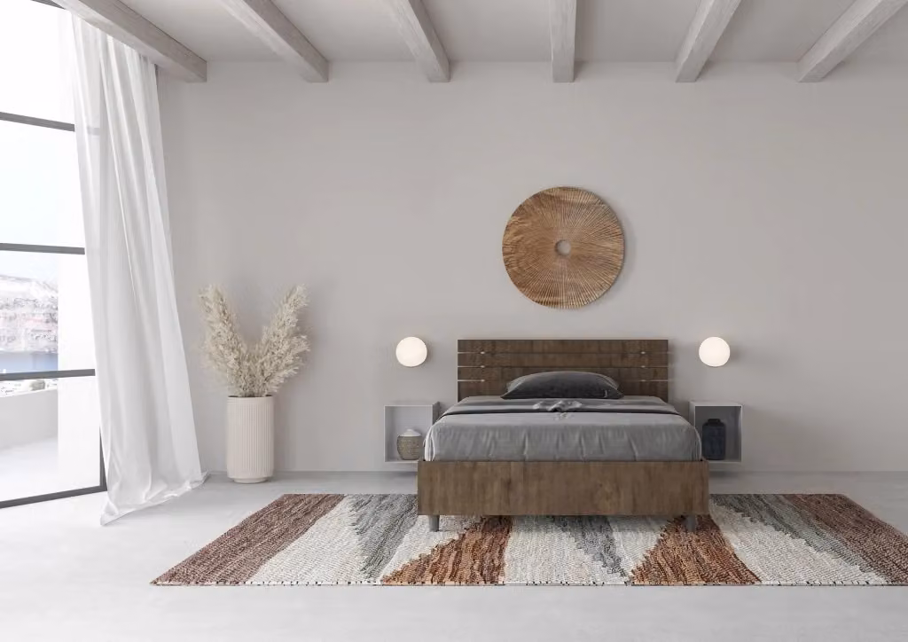 Letto 1 Piazza e Mezzo Ankel GIORDANOSHOP con Contenitore e Rete, Colore Noce, L/P/H: 120 x 200 x 127 cm – 2