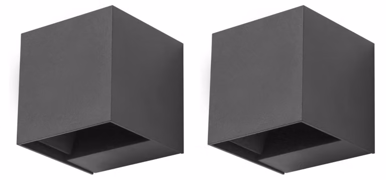 (Set di 2) Lampada da esterno LED C4 Rex - Potenza: 6,6 W, Luce calda, 244 lm, Grado di protezione IP54, Colore: Grigio