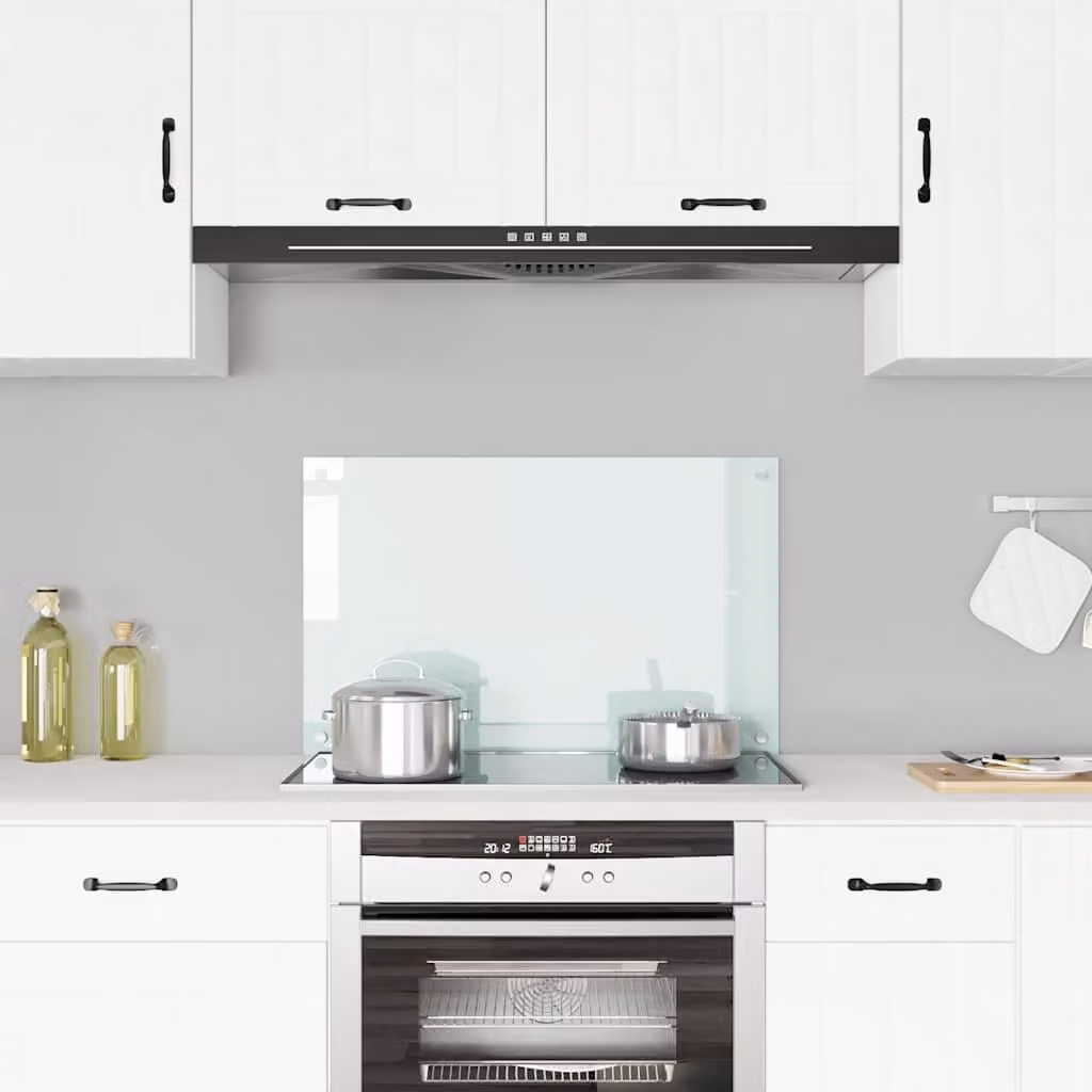 Paraschizzi per cucina vidaXL in vetro temperato colore bianco L: 80 cm, H: 50 cm