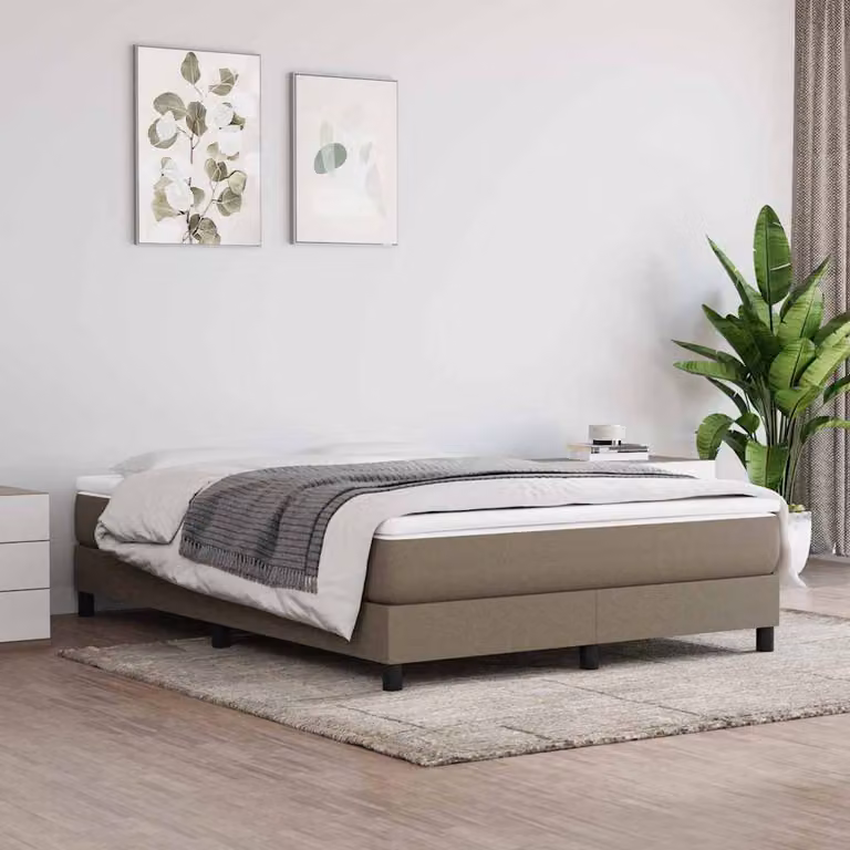 vidaXL Letto Ibrido con Giroletto a Molle e Materasso in Tessuto, L/P/H: 140 x 190 x 25 cm