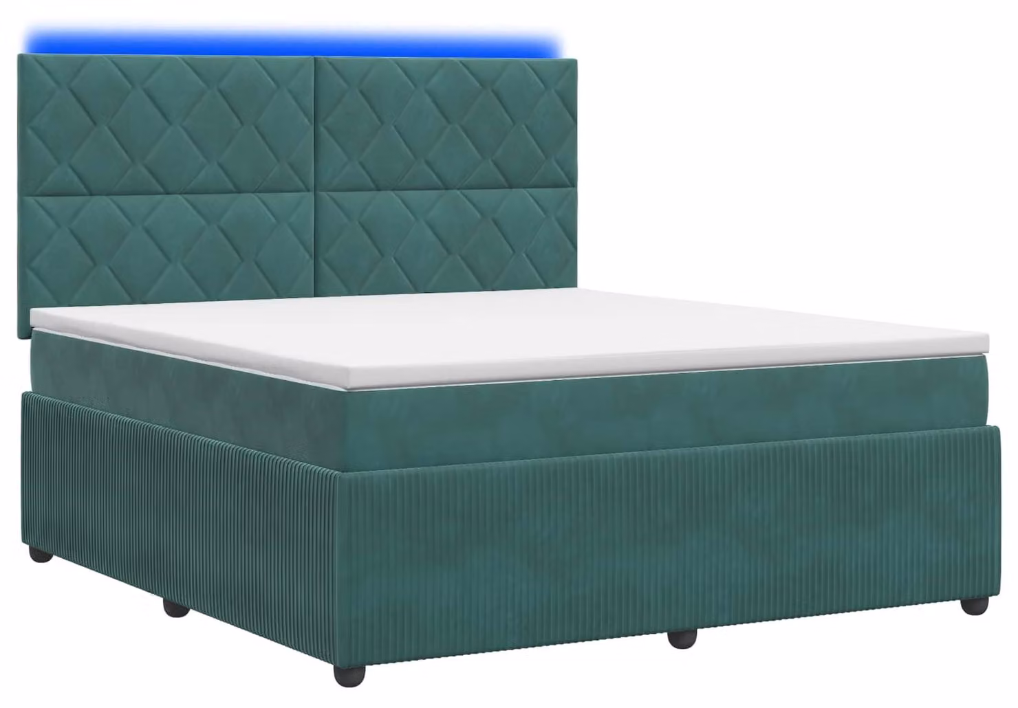 Letto a molle LED con materasso verde scuro 140 x 200 cm in velluto