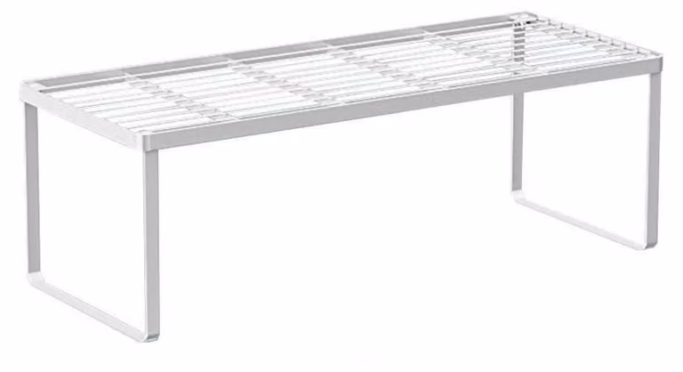 Armadietto da cucina, ripiano di stoccaggio impilabile, scaffale per spezie in metallo, organizer robusto, salvaspazio, colore bianco, dimensioni 59 x 24 x 20,5 cm