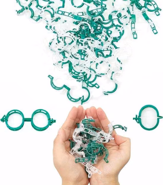 Sacchetti per climatizzatori, staffe per piante per aiuole doppie, set da 10 pezzi, verde-bianco, plastica riciclata