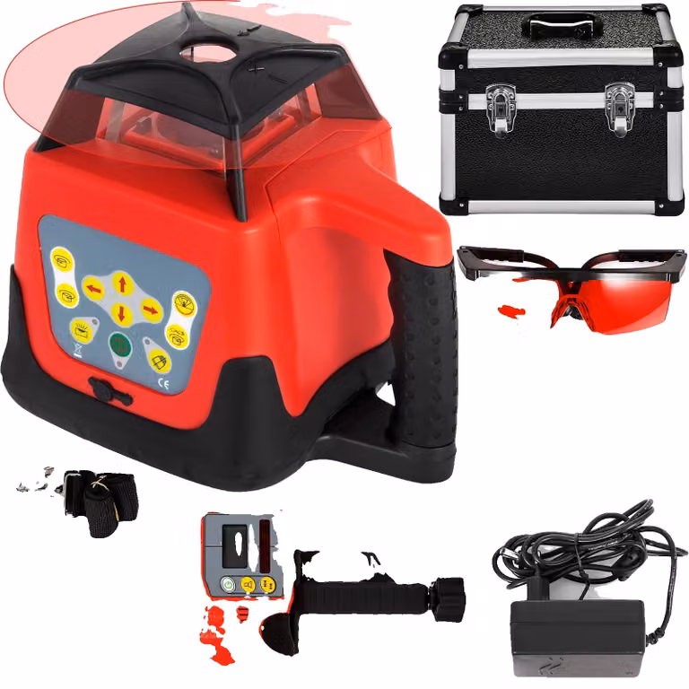 Livella laser rotativa, autonivelante, portata di 500 metri, raggio laser rosso