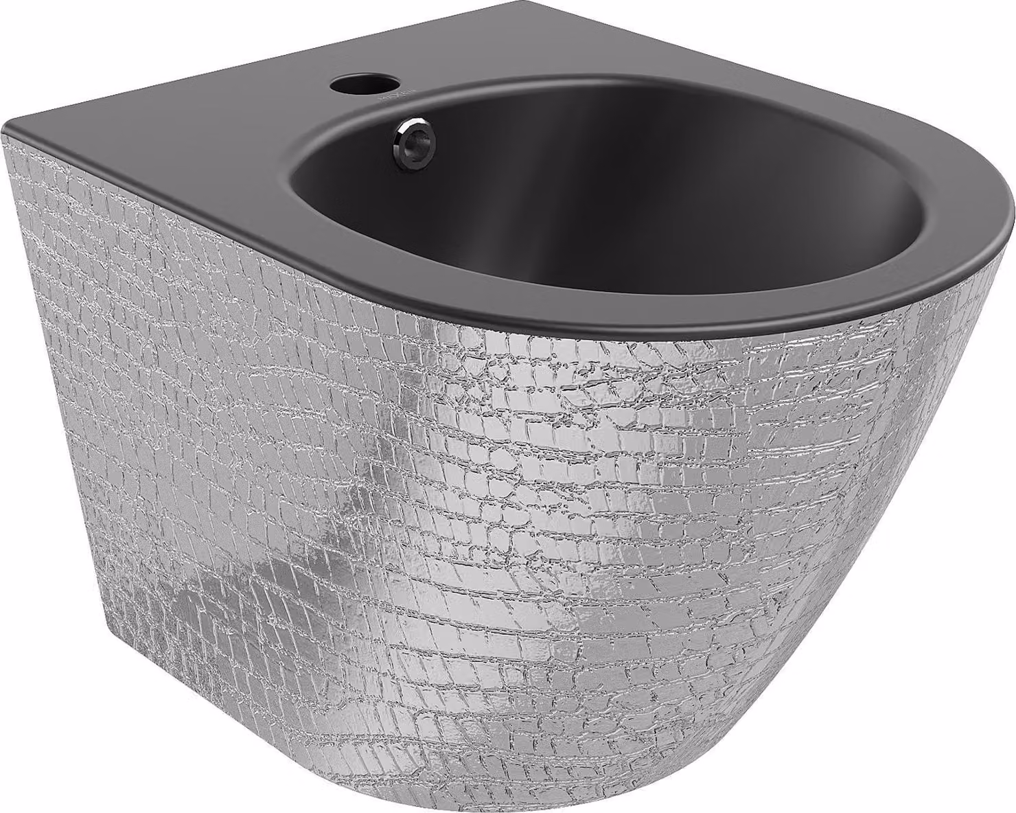 Mexen Lena bidet sospeso, nero opaco/motivo argento scaglie - 35224872
