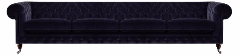 Chesterfield Dunkelblaue 4-Sitzer Couch Wohnzimmer Polster Sitzmöbel
