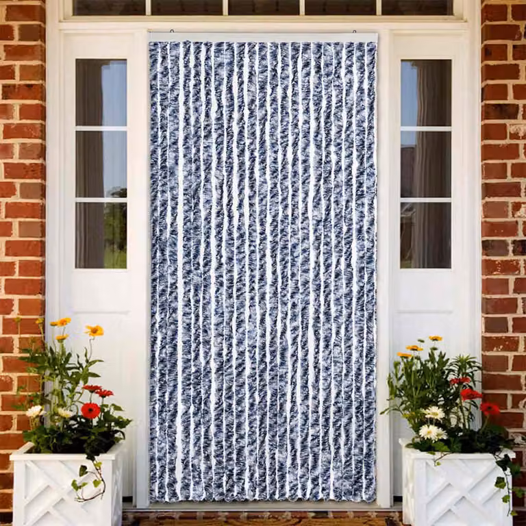 Zanzariera vidaXL in ciniglia a righe blu e bianca, L 90 cm x H 200 cm