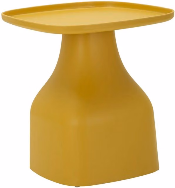 Tavolino Gea Vikasa Home in plastica giallo, L/P/H: 48 x 48 x 50 cm