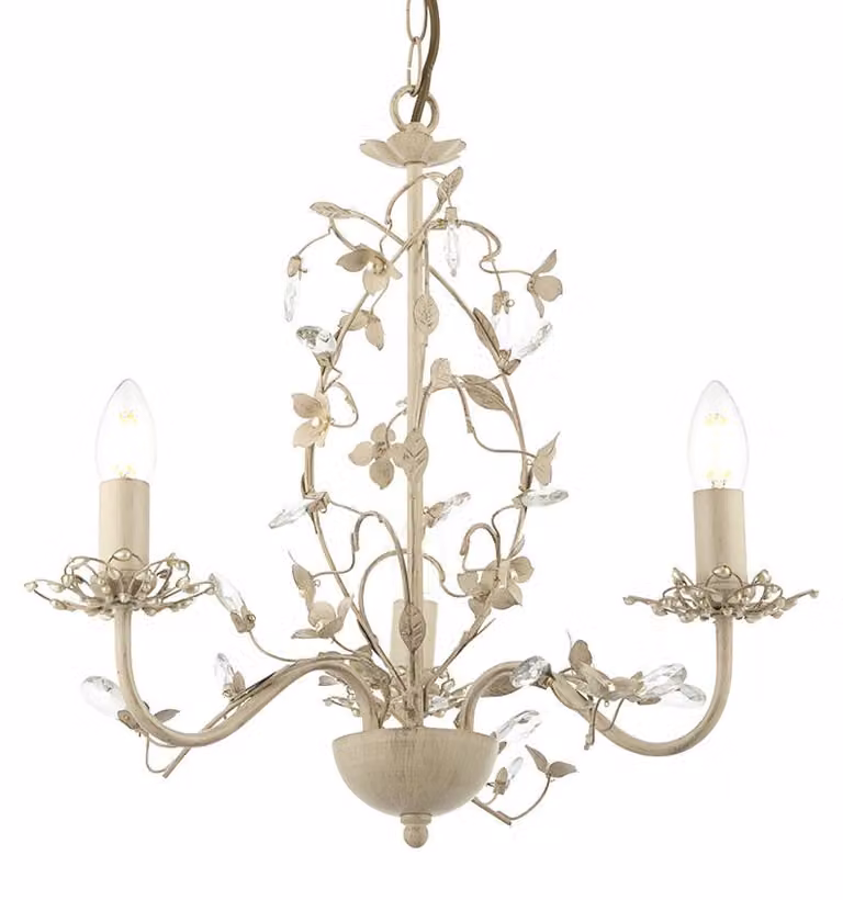 Lampada a sospensione LULLABY color crema 3xE14x15W in metallo, dimensioni: 110x37x37 cm, IP20, Endon