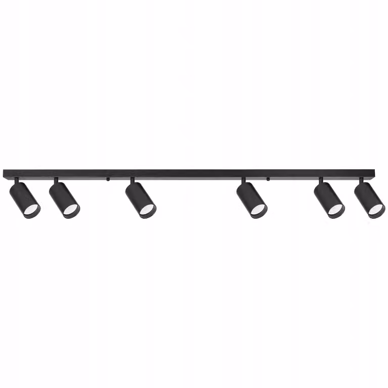 Lampada da soffitto MasterLED GU10, a 6 luci, modello Bardo, finitura nera opaca, orientabile, grado di protezione IP20