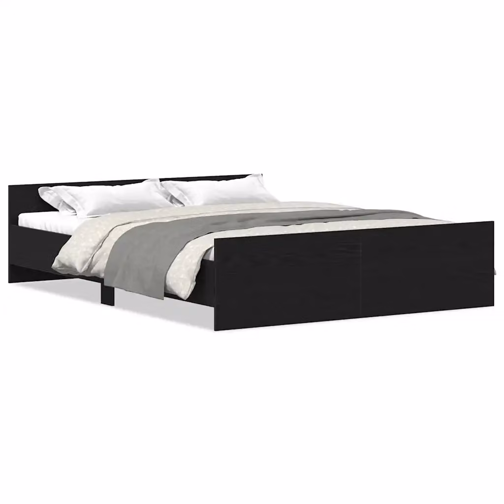 Struttura Letto Design Mania in Rovere e Nero con Doghe in Legno L: 150 cm, P: 200 cm, H: 151 cm – 2
