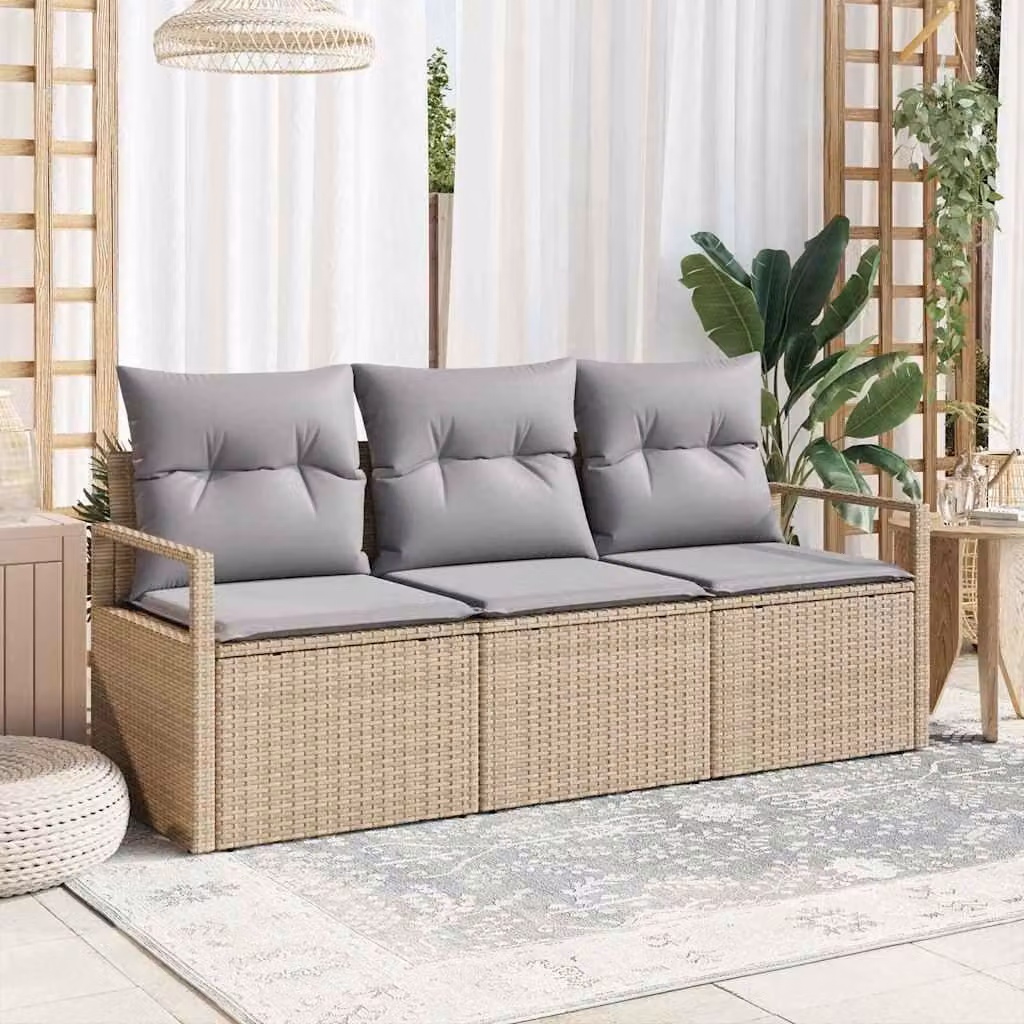 Maison Exclusive - Set di divani 3 pcs Beige polyrattan