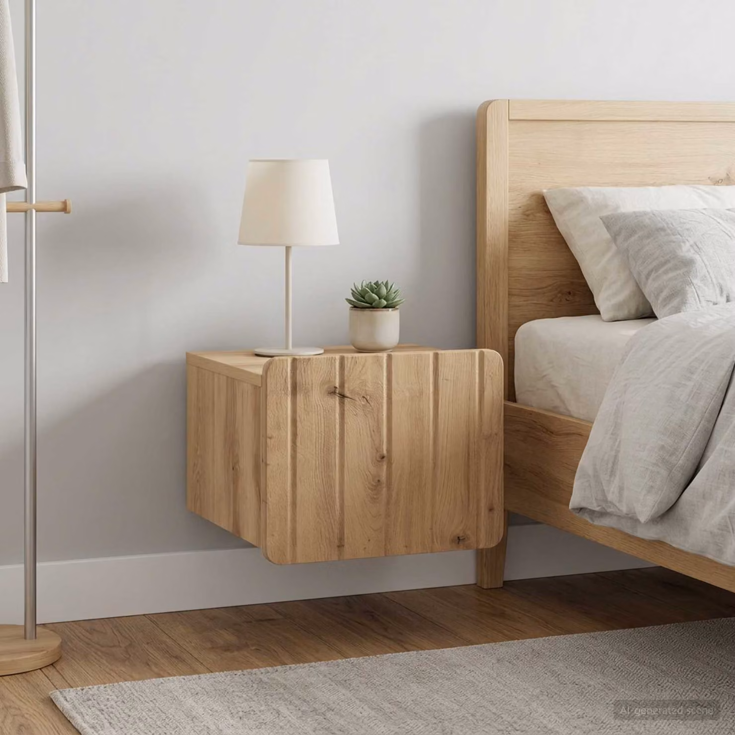 Set di 2 comodini sospesi vidaXL in stile moderno colore marrone opaco