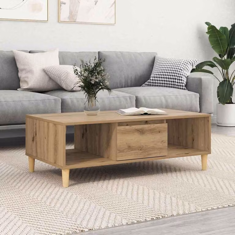 Maison Exclusive - Tavolino Artisan in rovere 102 x 55 x 35 cm Materiale ligneo