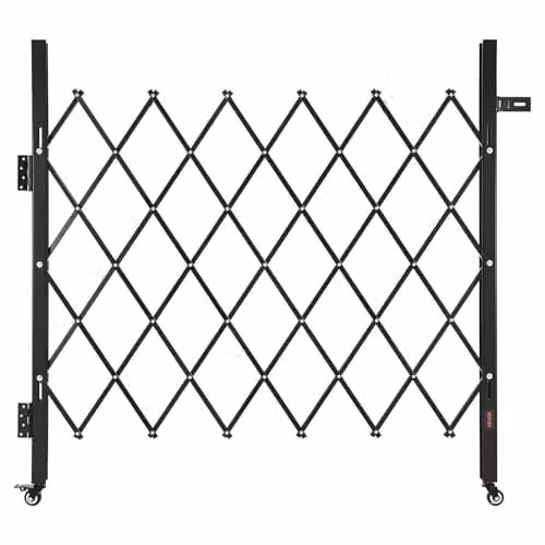 VEVOR Cancello di Sicurezza Pieghevole Singolo 1100 x 1310 mm Cancello a Forbice Bloccabile in Acciaio per Esterni, con Ruote Girevoli a 360° per Sicurezza di Ingressi, Garage, Magazzini e Piscine