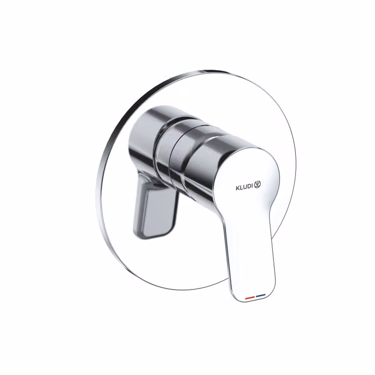 KLUDI PURE&EASY Mitigeur monocommandé encastré pour douche, montage mural, 28 l/min, chrome, 377550565, 377550565