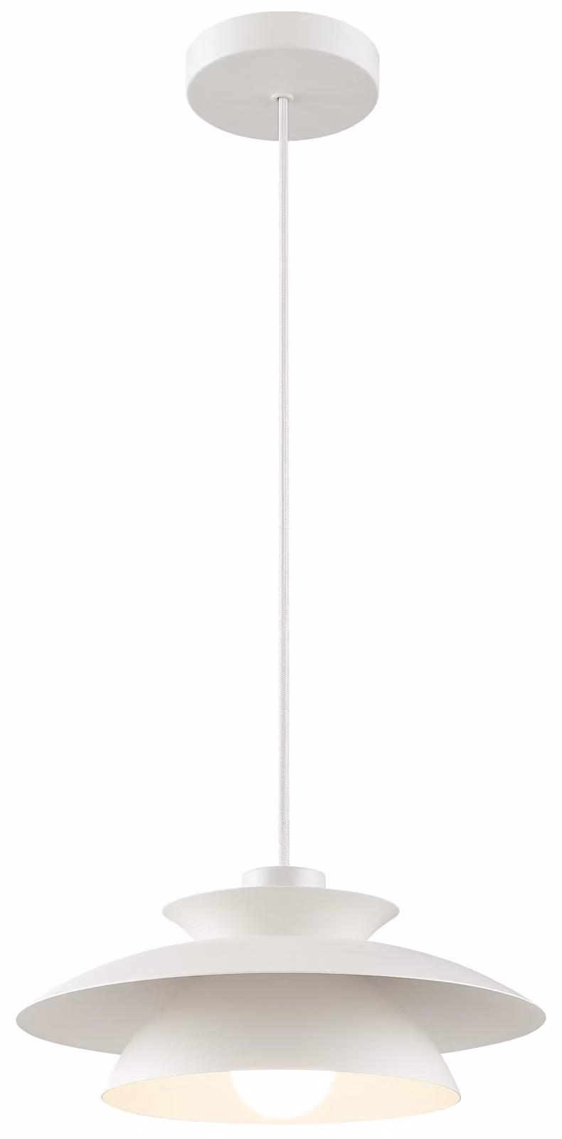 Lampada a sospensione Appia, 1 luce, bianco opaco, attacco E27, 20W, grado di protezione IP20, per uso interno