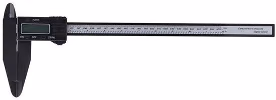 Calibro digitale in fibra di carbonio – Precisione 0,1 mm – Campo di misurazione 0-300 mm – Leggero – Ideale per lavori di carpenteria e costruzione edile