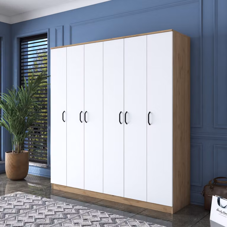 Skye Decor, BA114 - 2274, armadio, noce, 100% PANNELLI DI PARTICELLE RIVESTITI IN MELAMMINA, 180 x 47,3 x 190,8 cm