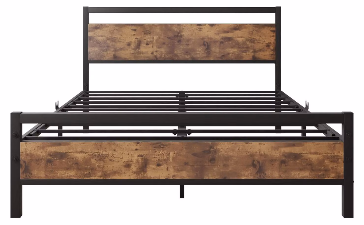 Struttura del letto a piattaforma in metallo, 120 x 200 cm, colore nero, per camera da letto