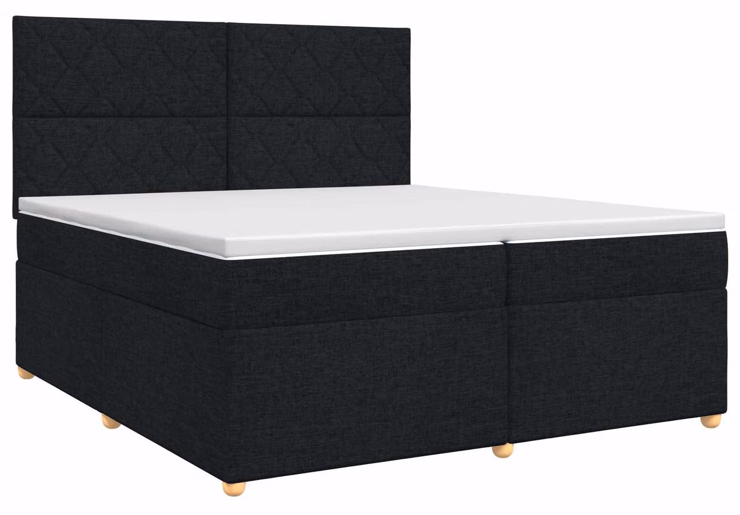 Letto a molle con materasso nero 200 x 200 cm in tessuto