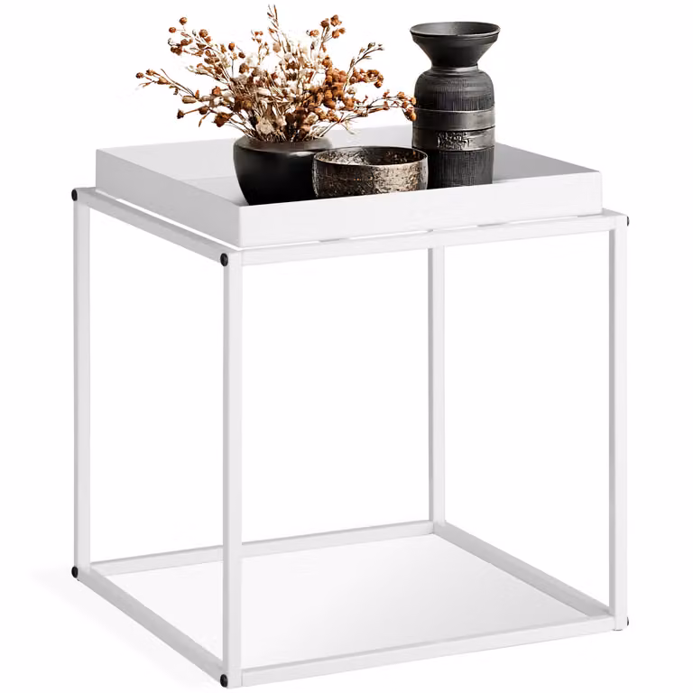 Tavolino Cambridge Tectake Bianco L/P/H: 40 x 40 x 44 cm