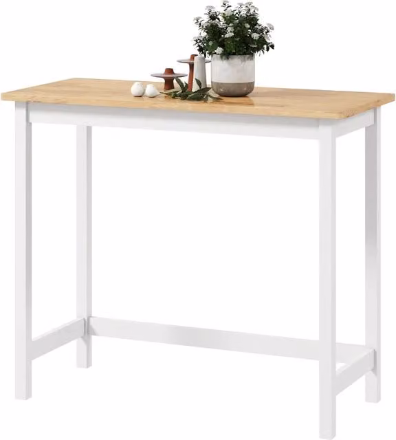 Tavolo da bar, effetto rovere, compatto, spazio per 2 persone, legno naturale + bianco