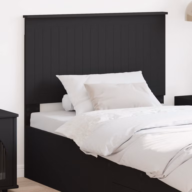 Testiera per letto moderna vidaXL in legno ingegnerizzato nero opaco