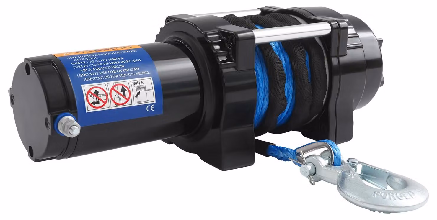 Avvolgitori elettrici da 12V - Verricelli per veicoli - Capacità di traino: 2000 kg - Cavo da 15 metri - Ideali per il recupero autonomo in fuoristrada - Adatti per ATV, UTV, SUV e pick-up - Colore: blu