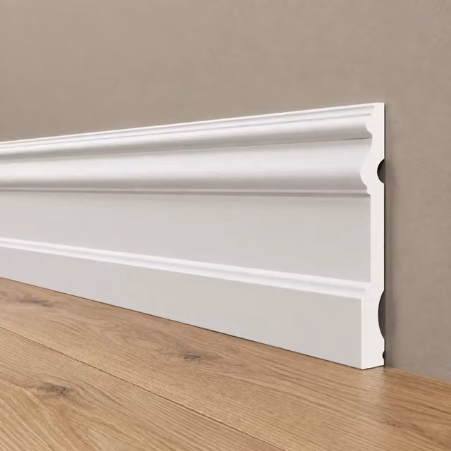 pacco da 100ML di Battiscopa RESISTO in polimeri extracompatti mod. MAGNIFICO Bianco mis. 170x15mm
