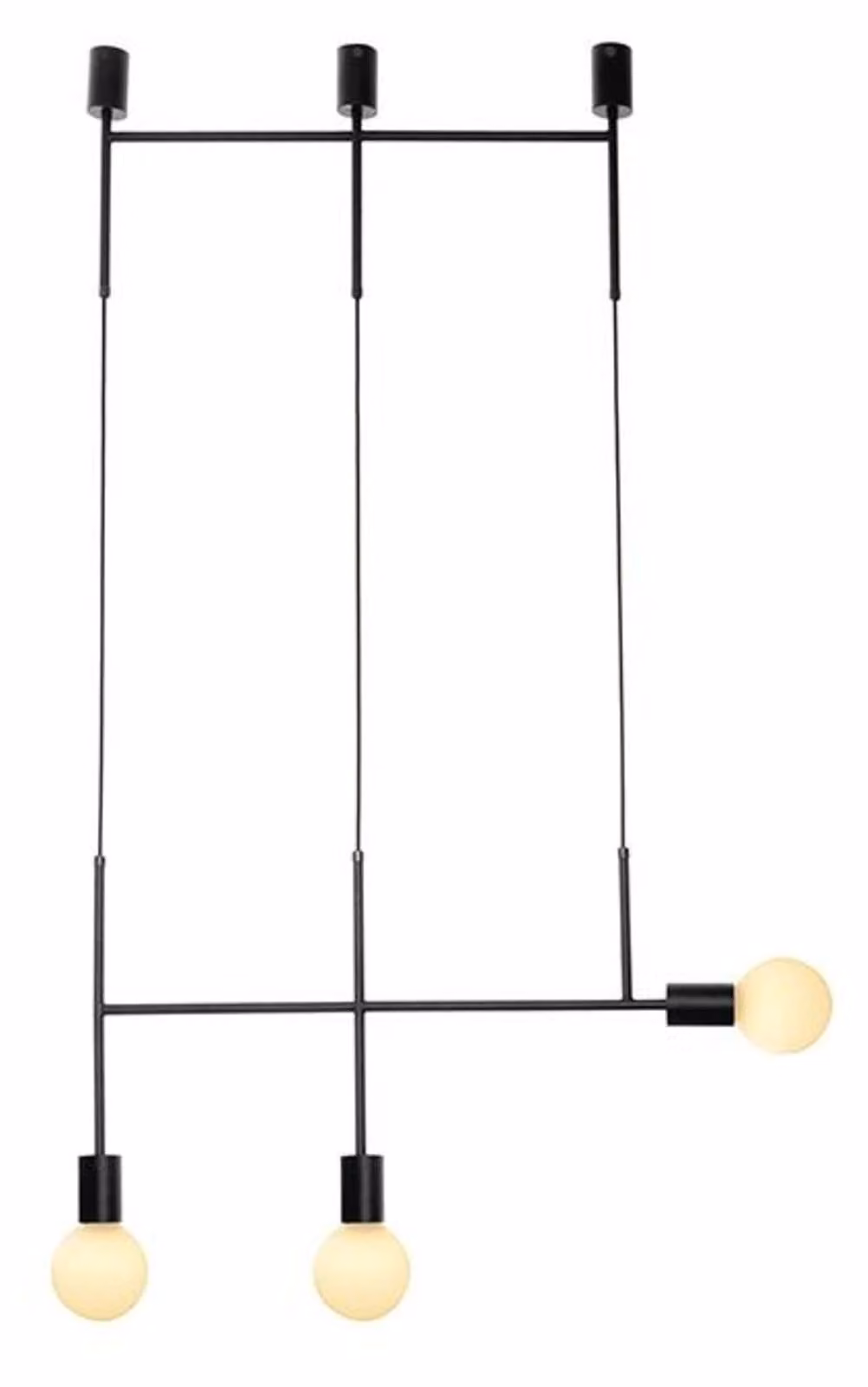 Lampada a sospensione ACA 3xE27, metallo nero, 64x4x110 cm, KYOTO TNK853P64BK
