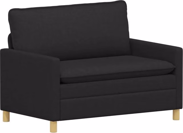 Divano da soggiorno nero in tessuto con struttura in metallo e coperture rimovibili L: 126 cm, P: 81 cm, H: 87,5 cm – 1