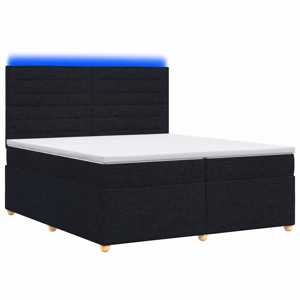 Letto box spring moderno vidaXL con materasso ibrido a molle insacchettate e base contenitore, colore nero, L/P/H: 200 x 200 x 140,5 cm – 2
